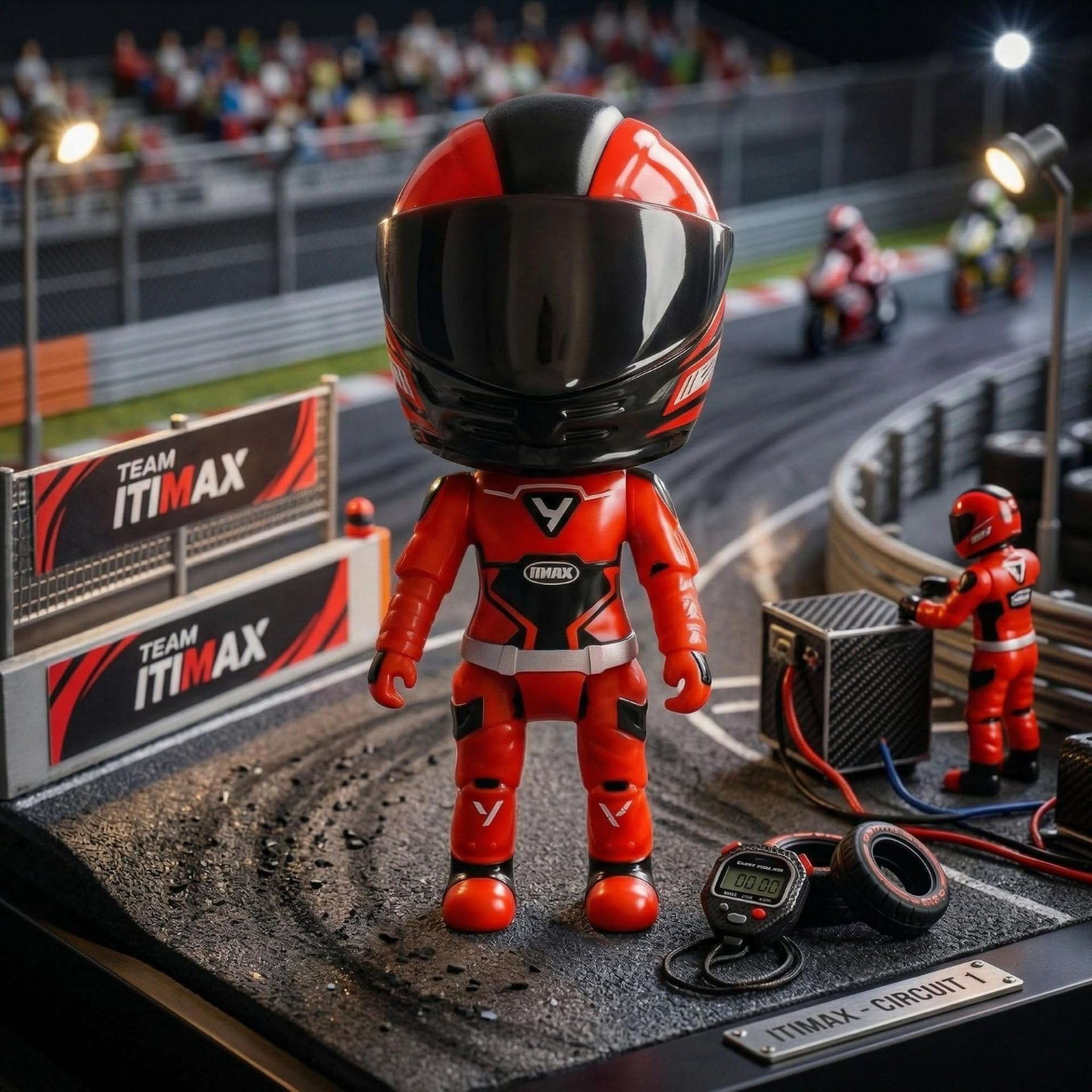 Mini Motorcycle Rider Action Figure Toy with Helmet | Bazaro.ae