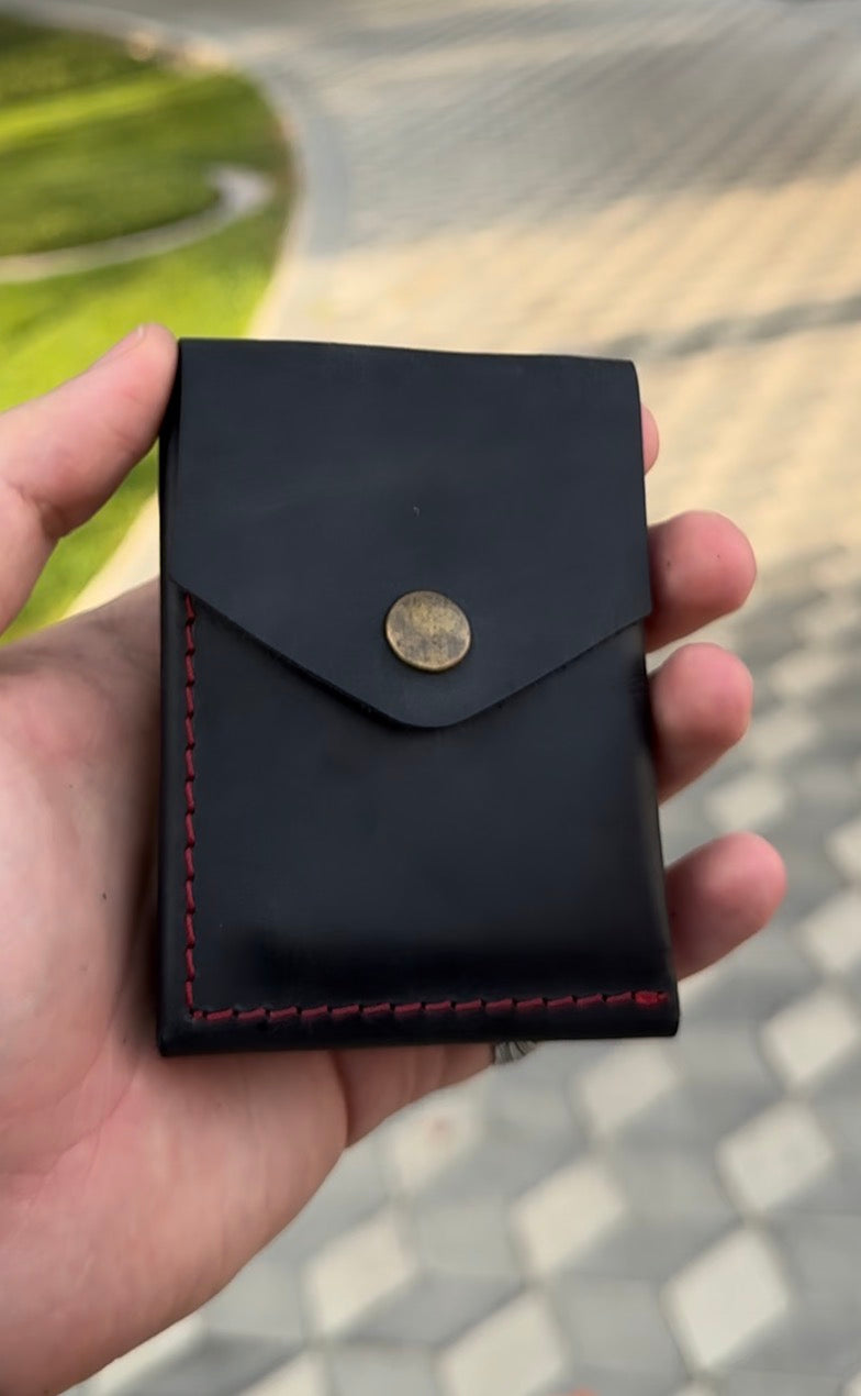 Eclipse Noir Double Fold | Handcrafted Leather Wallet