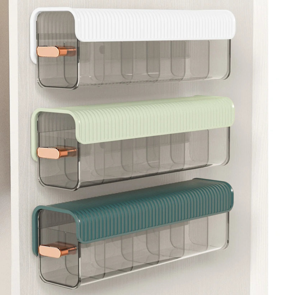 Set of 3 Drawer Underwear Organizer Divider, Wall Mount 6 Cell Storage Boxes and Acrylic Organizers for Lingerie, Socks, Ties, Data Cable, Spices Organization
