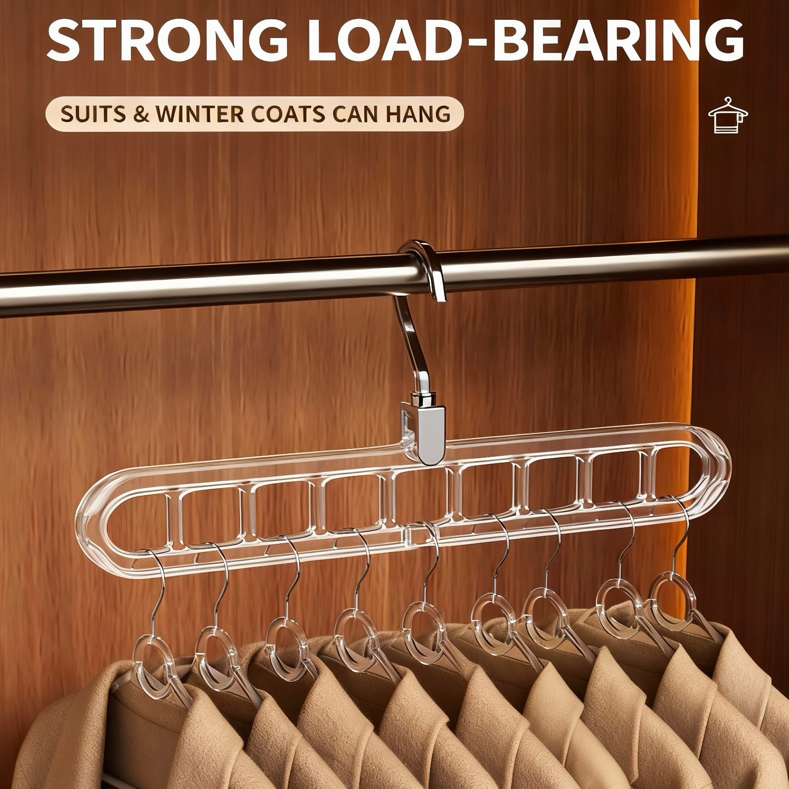 Magic Hangers with 9 Hanging Slot Options Space Saver with Strong Arcylic (Set of 3,4 & 5)