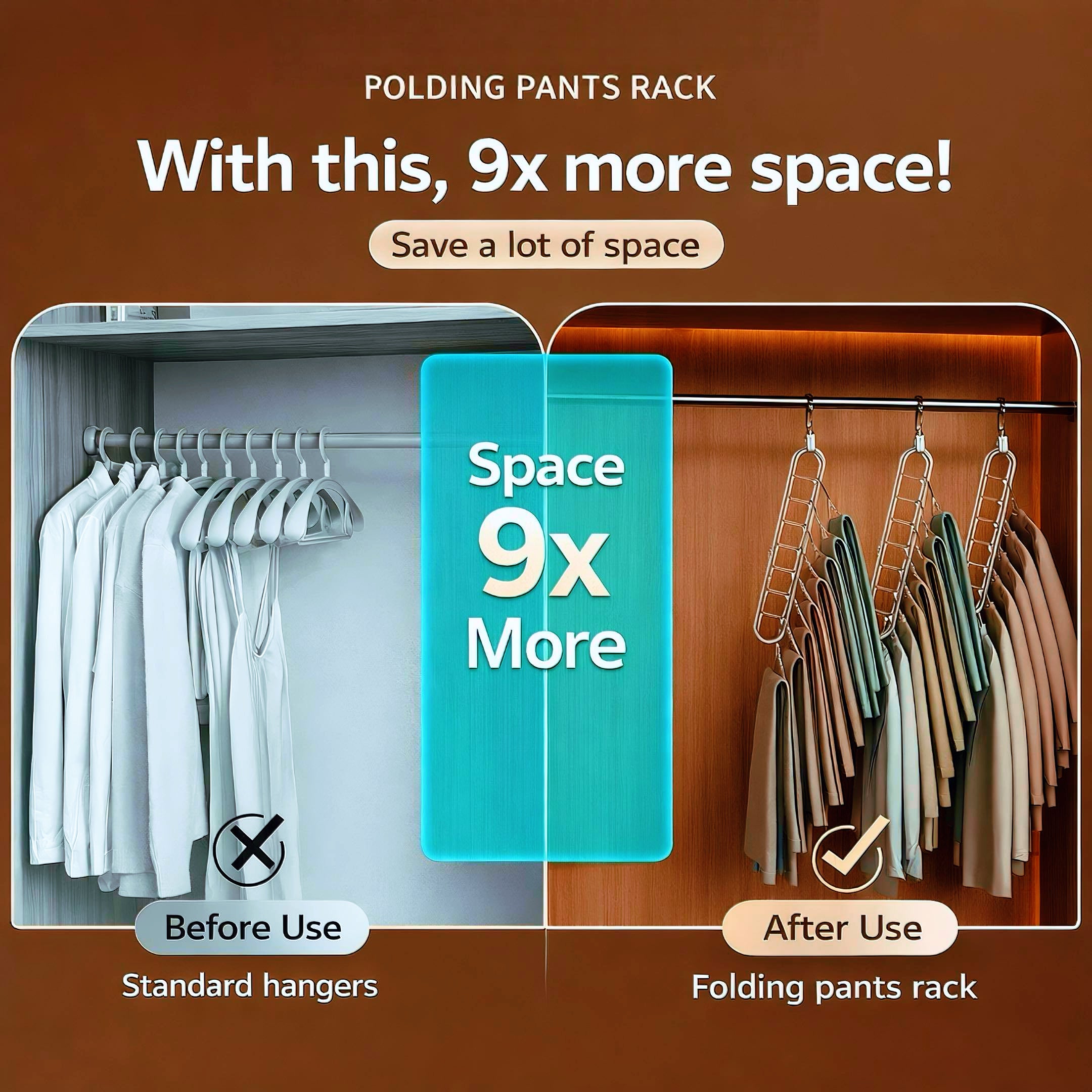 Magic Hangers with 9 Hanging Slot Options Space Saver with Strong Arcylic (Set of 3,4 & 5)