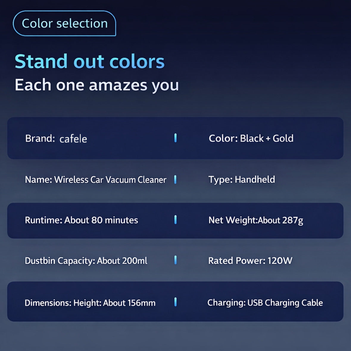 CAFELE 590W high-power 4-in-1 cordless vacuum cleaner - wireless, powerful cleaning, suitable for cleaning dust, debris, food residue