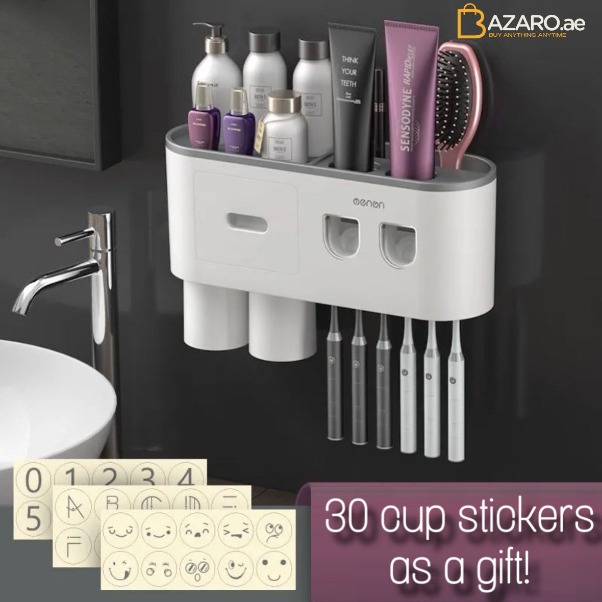 Wall mount toothbrush holder toothpaste squeezer ,Cosmetic  drawer