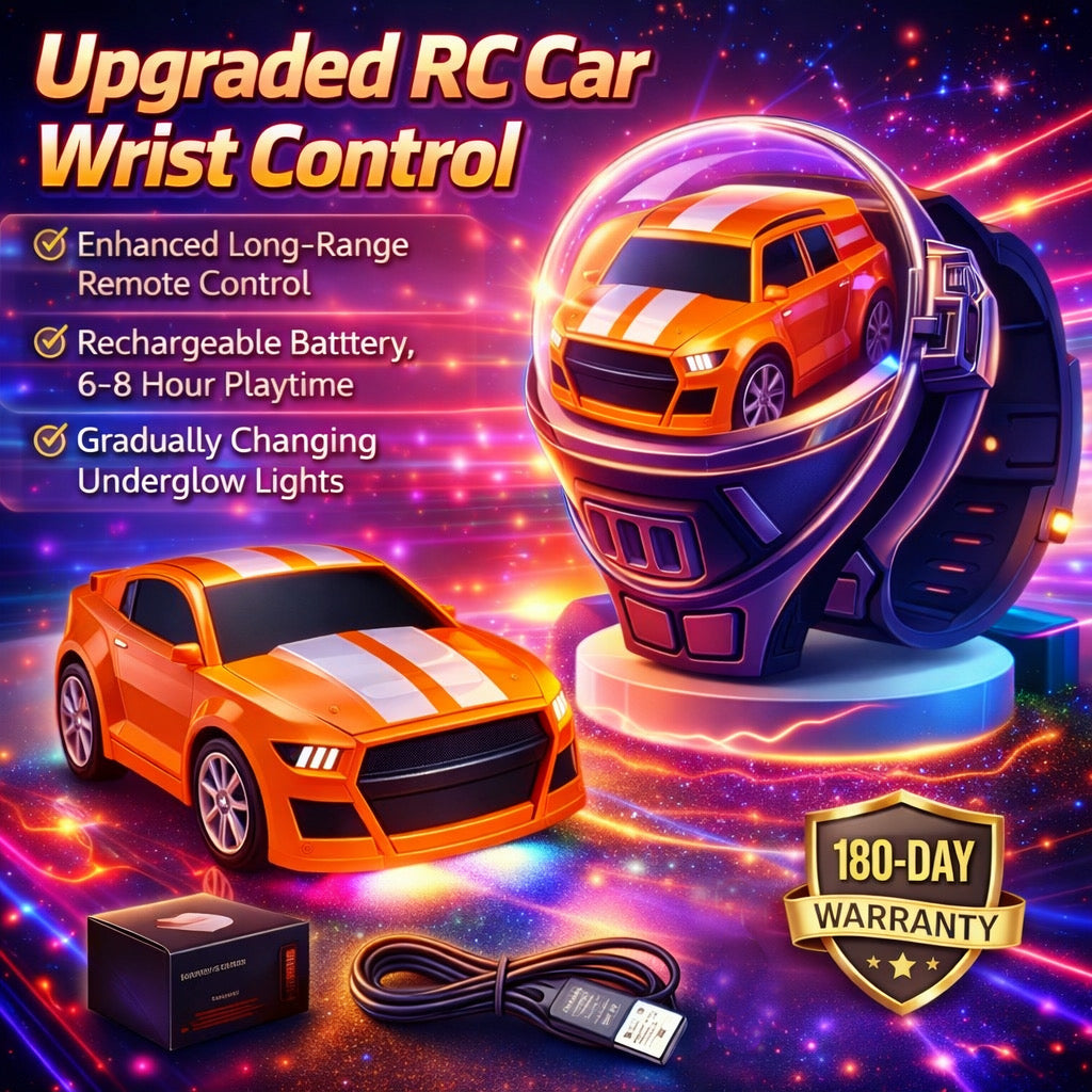 Remote Control Car Bracelet Watch Toys with LED Light,2.4 GHz Mini Racing Cars Wrist Toy for Kids,RC Small Car Interactive Outdoor Game Easter Halloween Birthday Gifts,Green