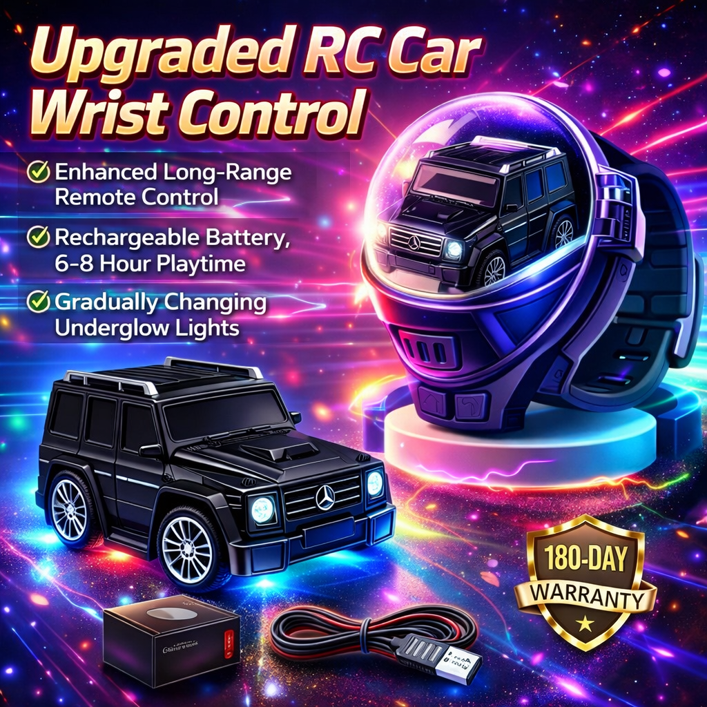 Remote Control Car Bracelet Watch Toys with LED Light,2.4 GHz Mini Racing Cars Wrist Toy for Kids,RC Small Car Interactive Outdoor Game Easter Halloween Birthday Gifts,Green