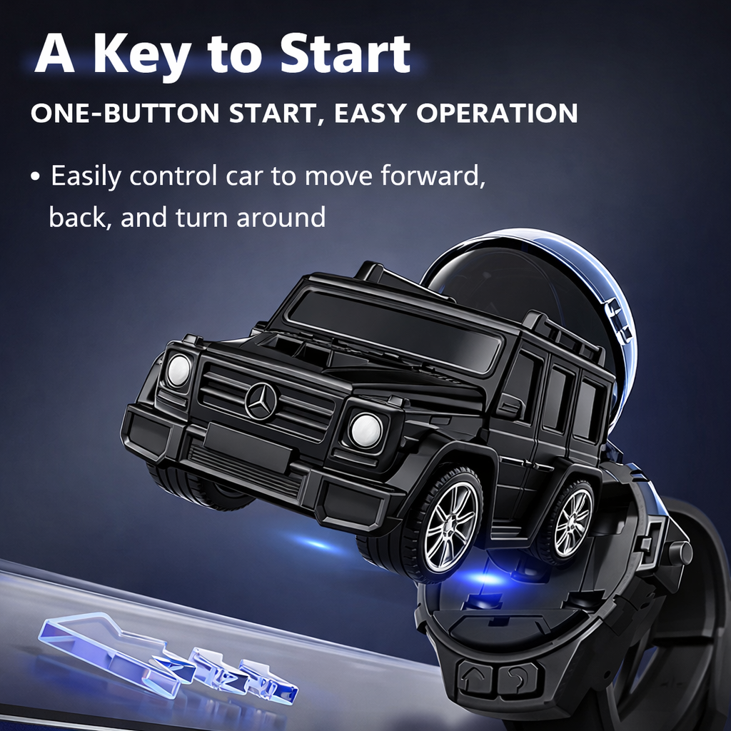 Remote Control Car Bracelet Watch Toys with LED Light,2.4 GHz Mini Racing Cars Wrist Toy for Kids,RC Small Car Interactive Outdoor Game Easter Halloween Birthday Gifts,Green