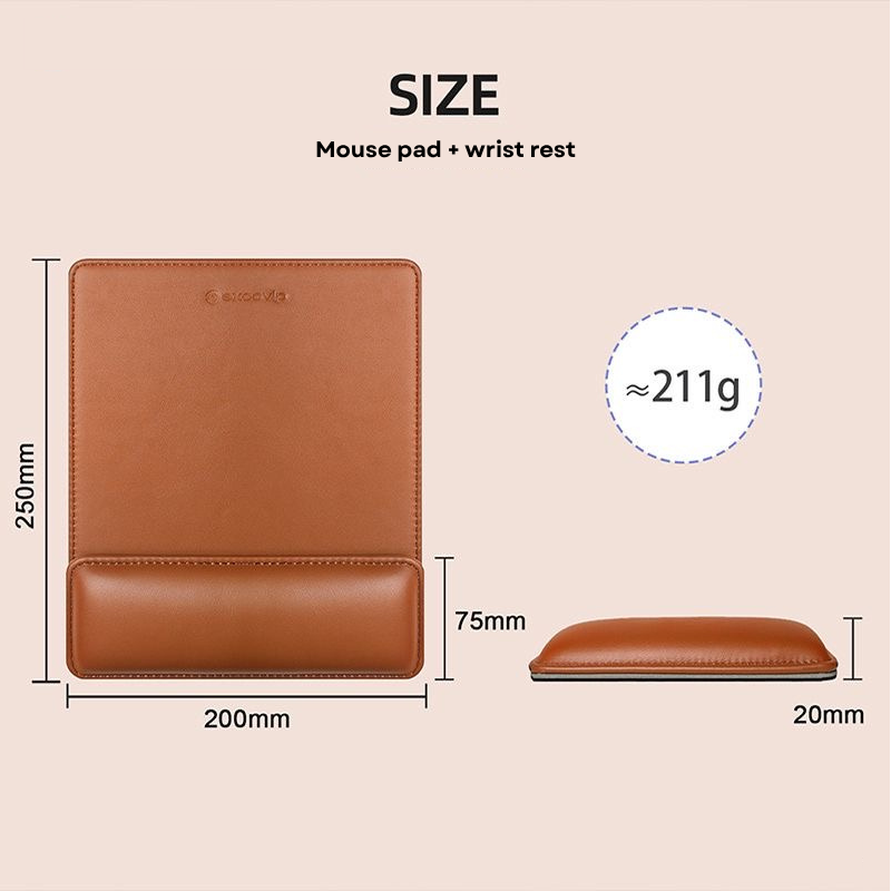 Premium Leather Mouse Pad with Magnetic Wrist Rest