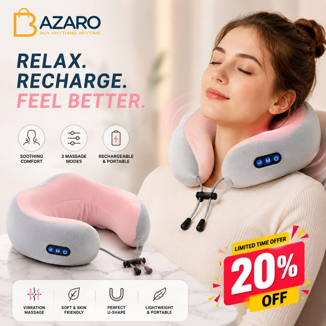 Neck Massager U Shape Pillow Electric Rechargeable Massager