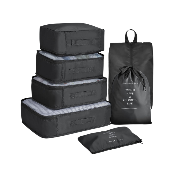 VAGREEZ Travel Luggage Packing Organizers Set with Toiletry Bag