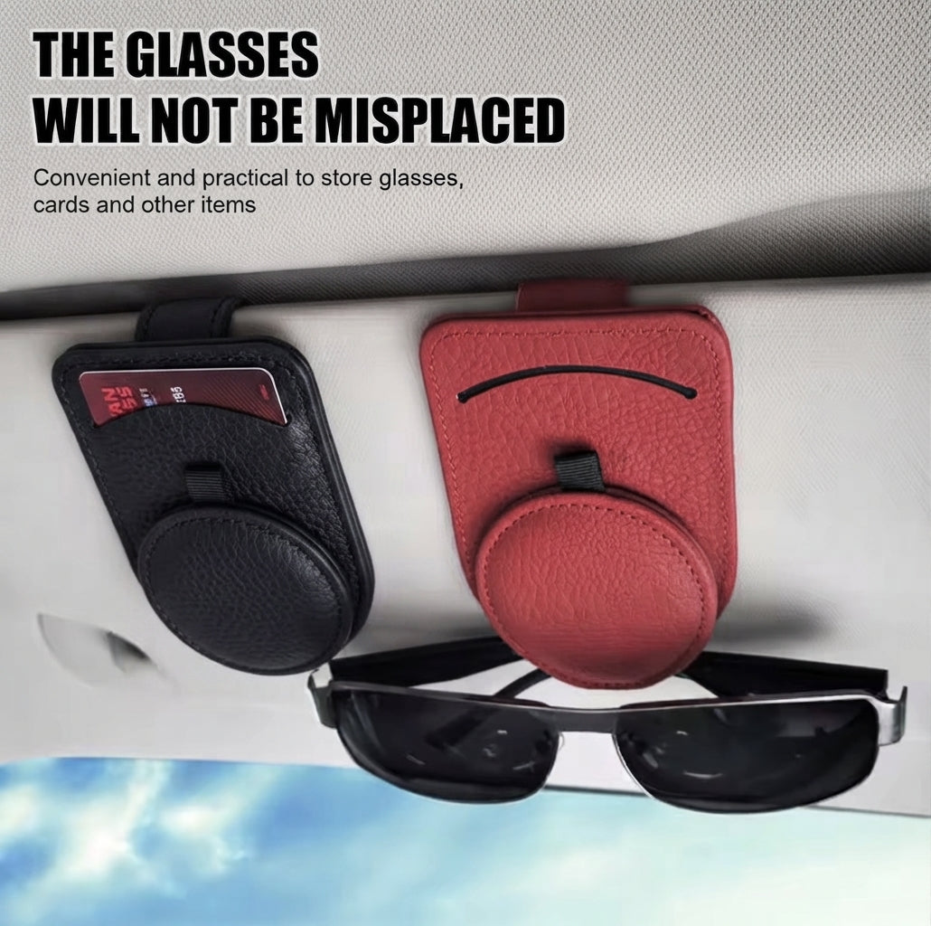Car glasses clip leather car sun visor storage clip