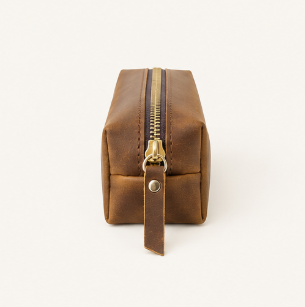 Vintage Leather Pencil Bag Simple Stationery Hoder Pen Case Storage Bag