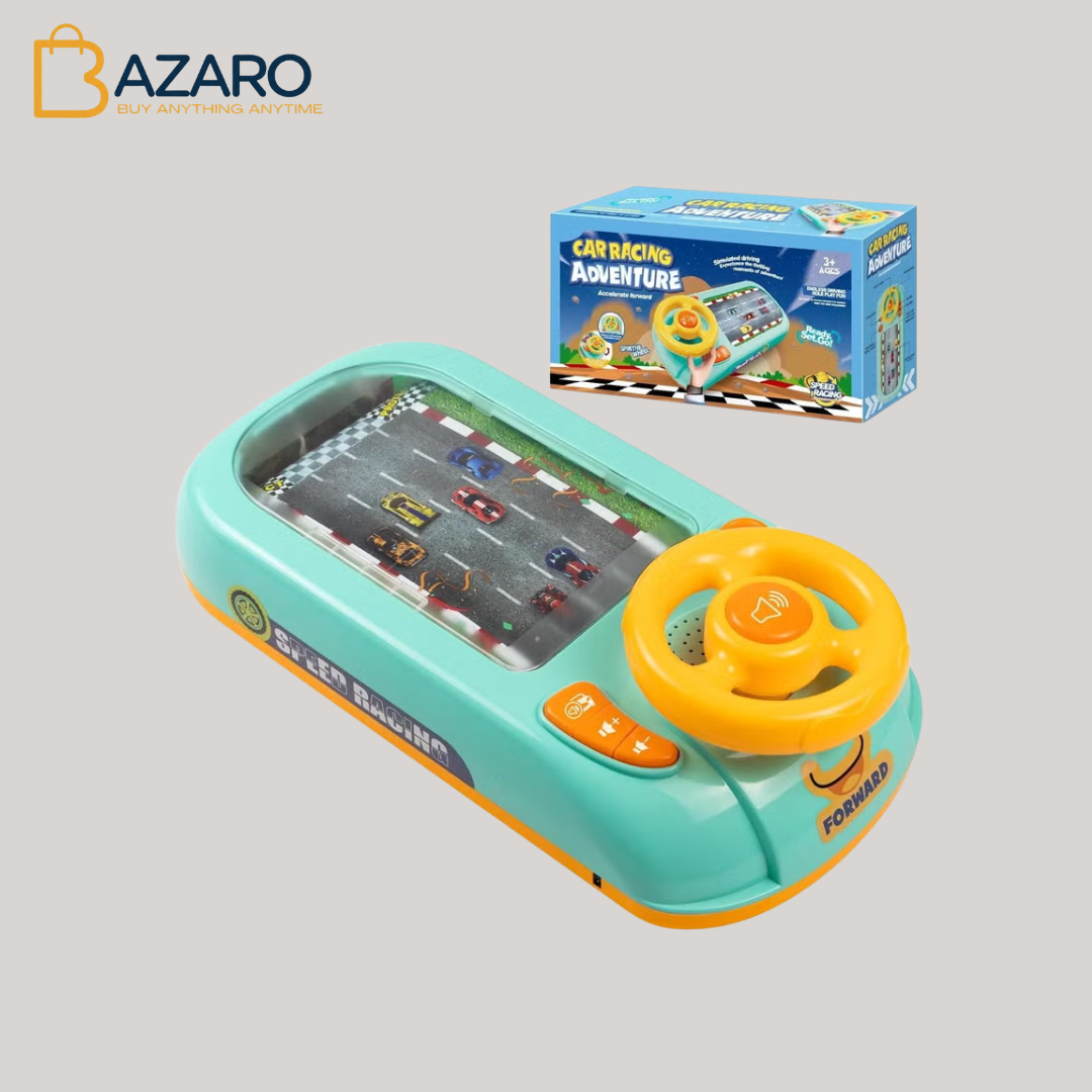 Beacron Musical Steering Wheel Toys for Boys 4-6, Toddler Simulated Driving Racing Car Game with Sound Ages 3+ Year Old, Interactive Educational Learning Race Truck for Kids Girls Xmas Birthday Gifts