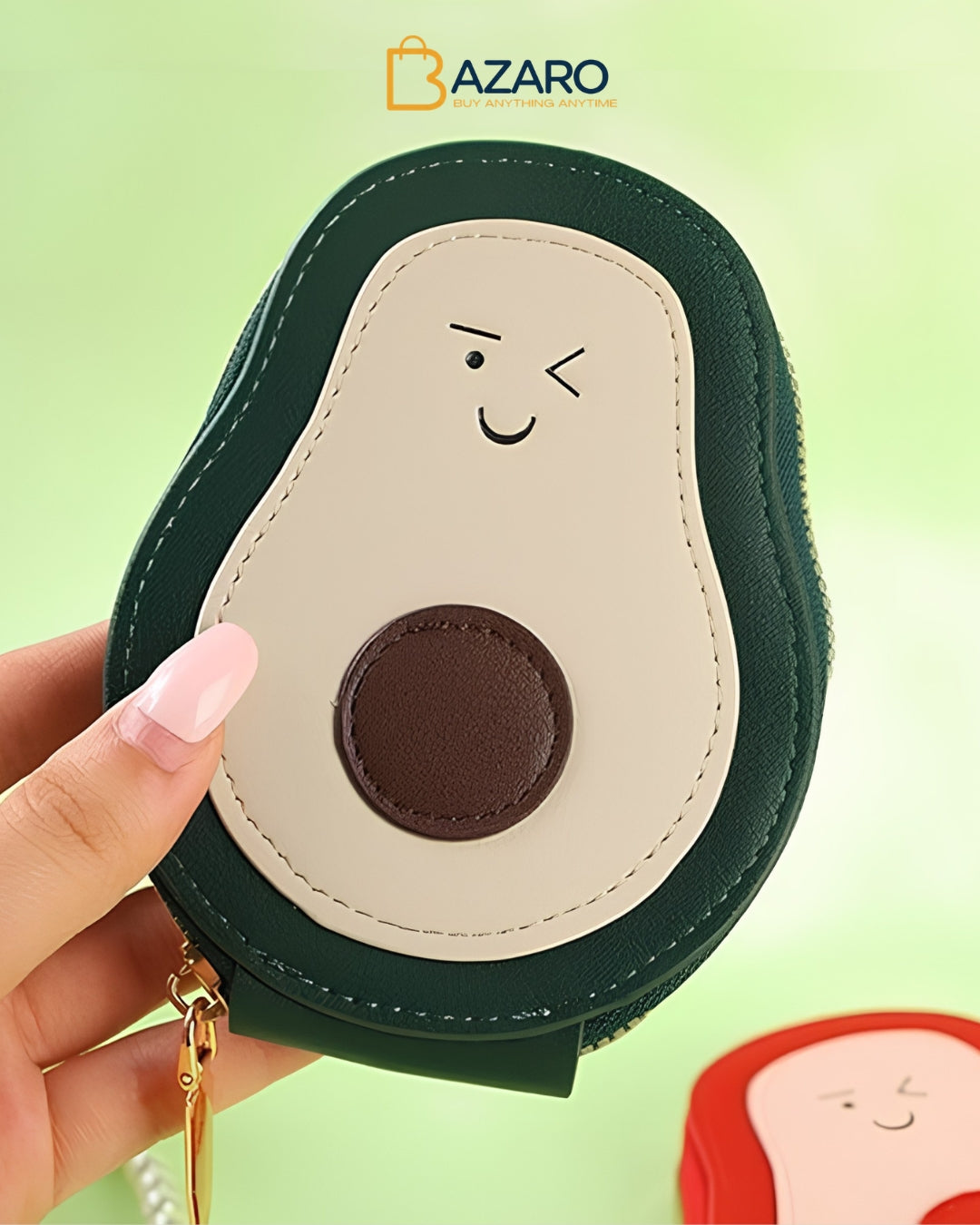 Avocado Coin Purse & Card Holder - Mini Multi-Card Slot ID Holder with Large Opening