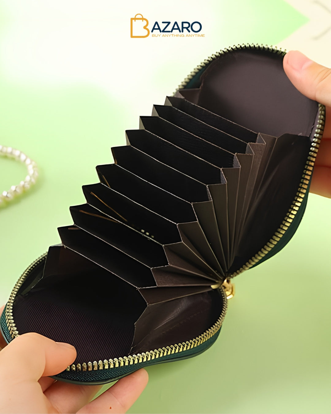 Avocado Coin Purse & Card Holder - Mini Multi-Card Slot ID Holder with Large Opening