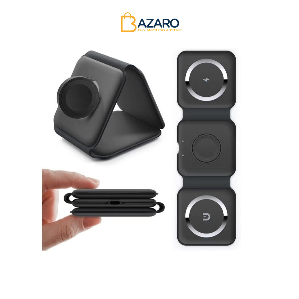 3-in-1 Foldable Wireless Magnetic Charging Station