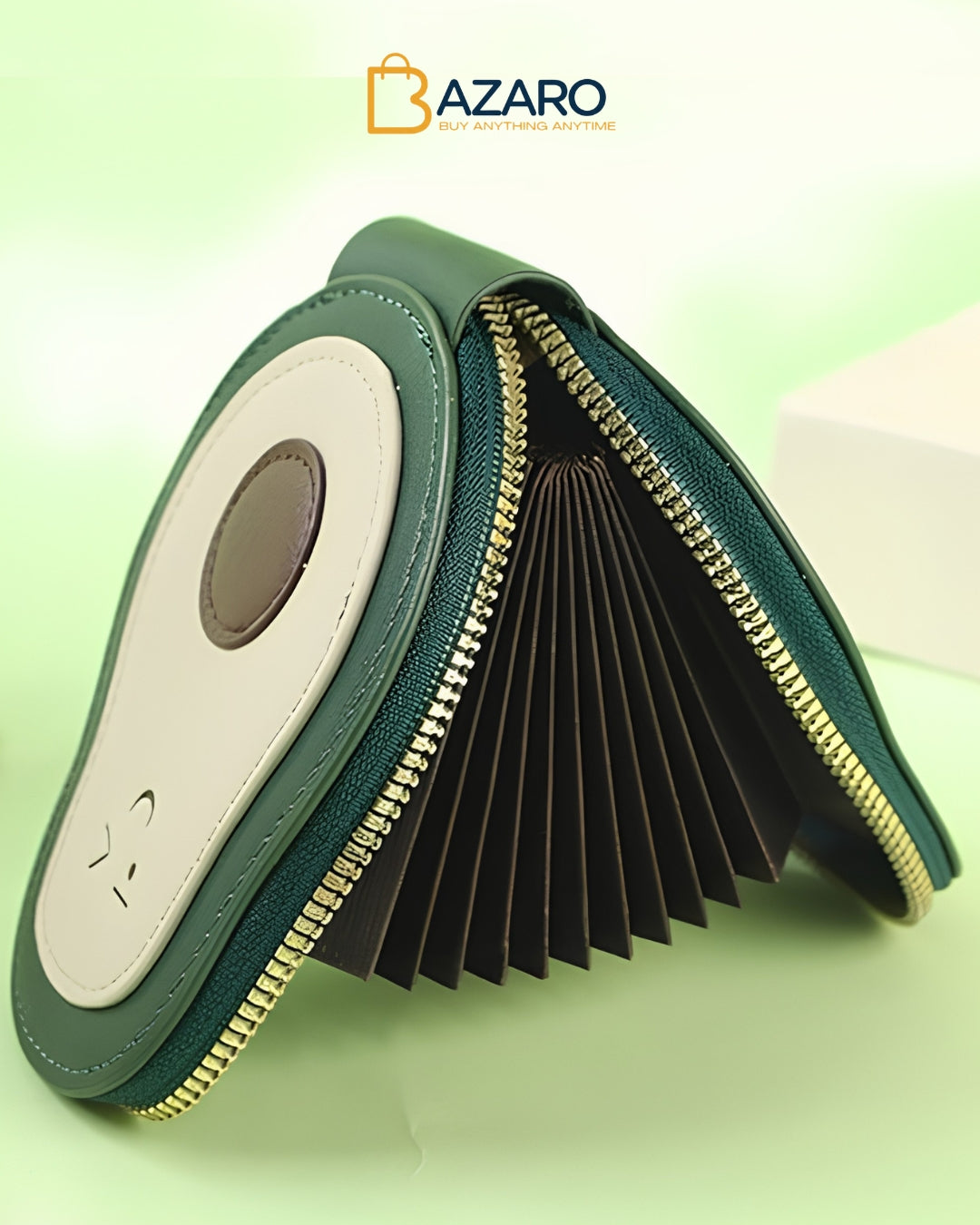 Avocado Coin Purse & Card Holder - Mini Multi-Card Slot ID Holder with Large Opening