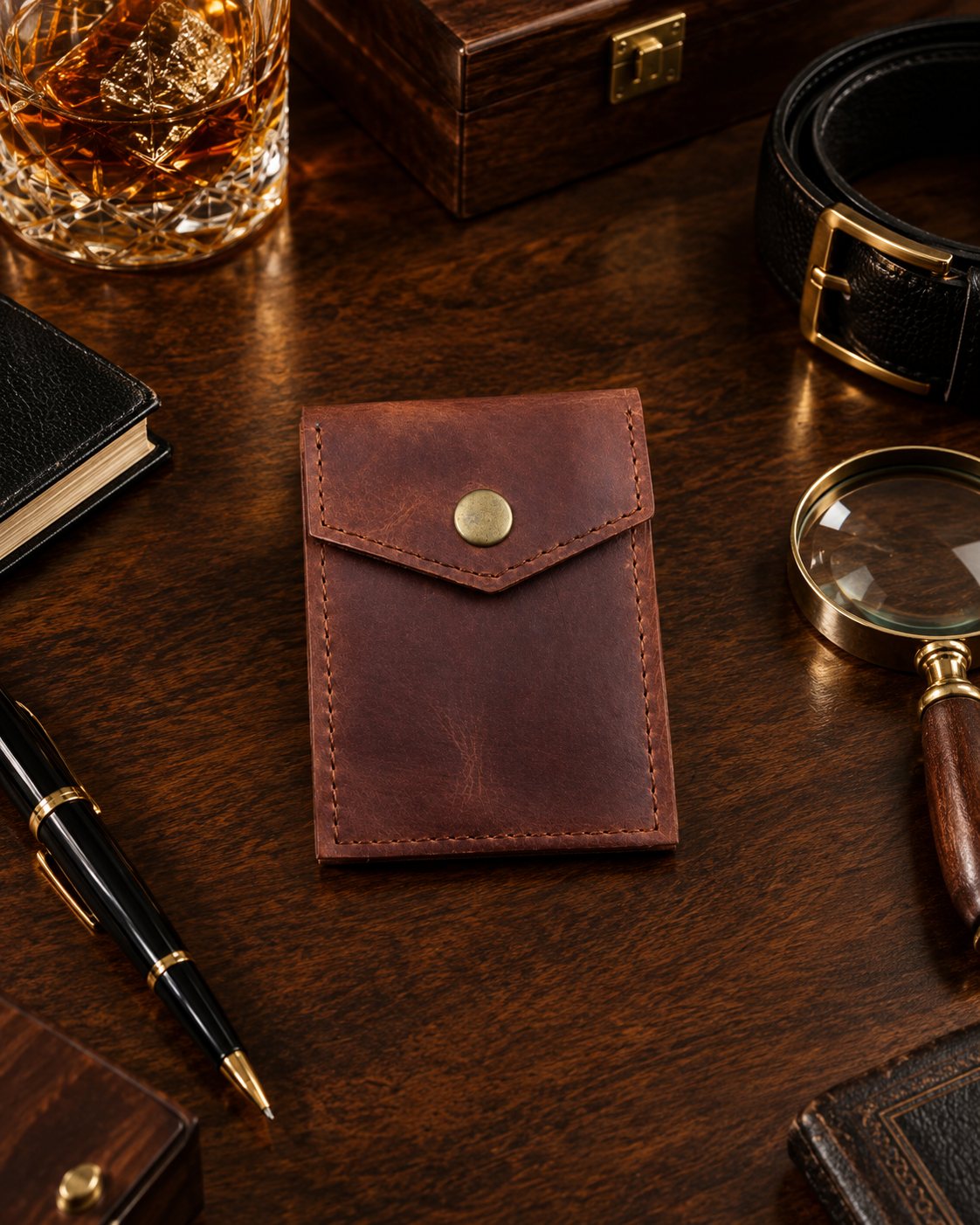 Crimson Crown  | Hand-Crafted Leather Wallet | Slim & Compact design