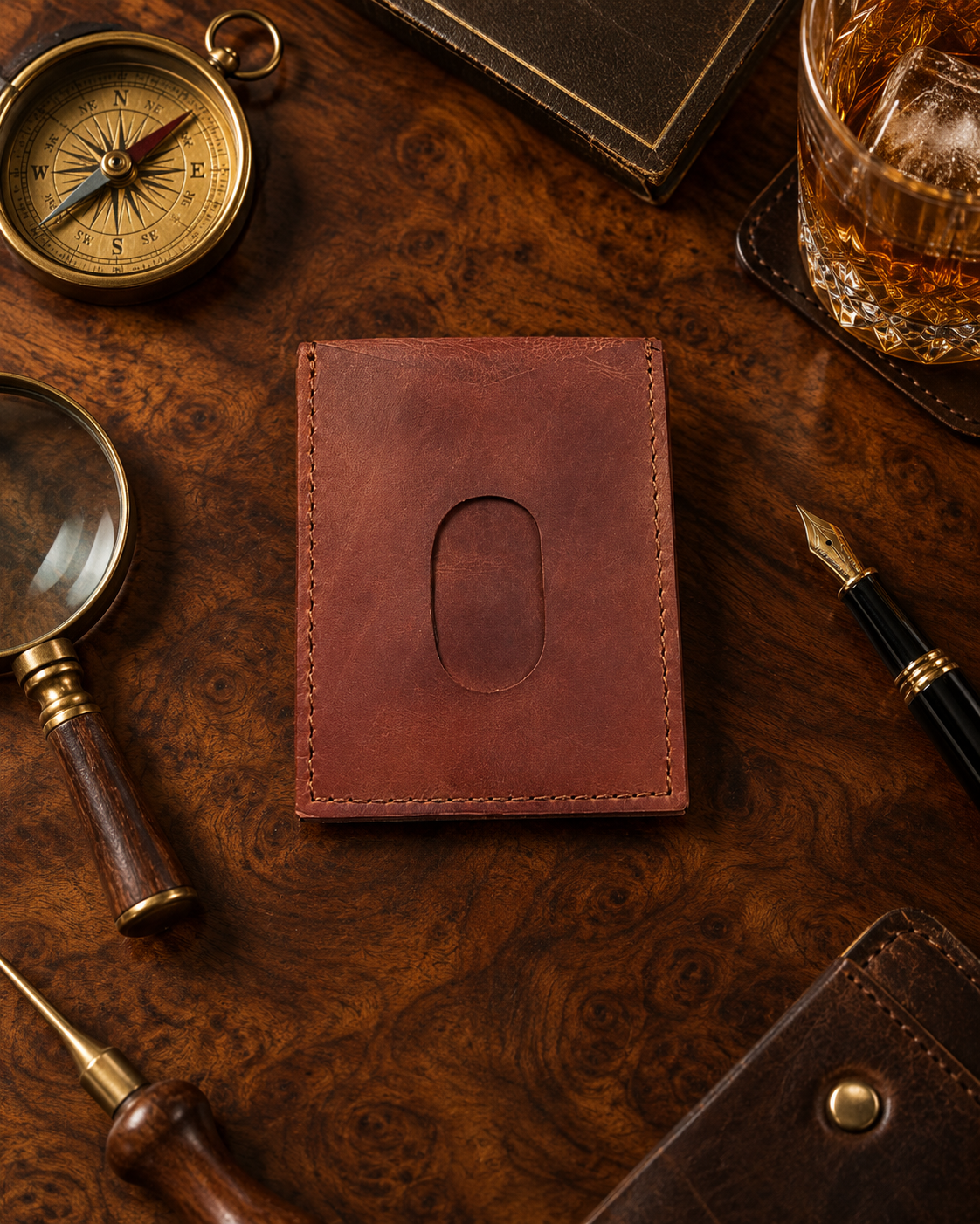 Crimson Crown  | Hand-Crafted Leather Wallet | Slim & Compact design