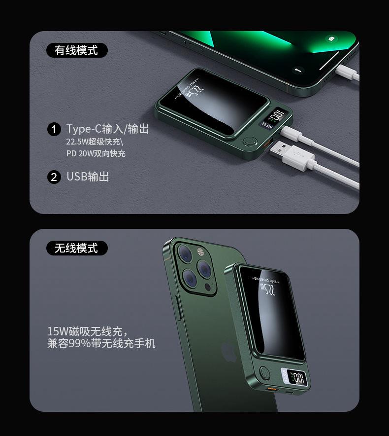 Fast Magnetic Wireless Power Bank 10000 mAh