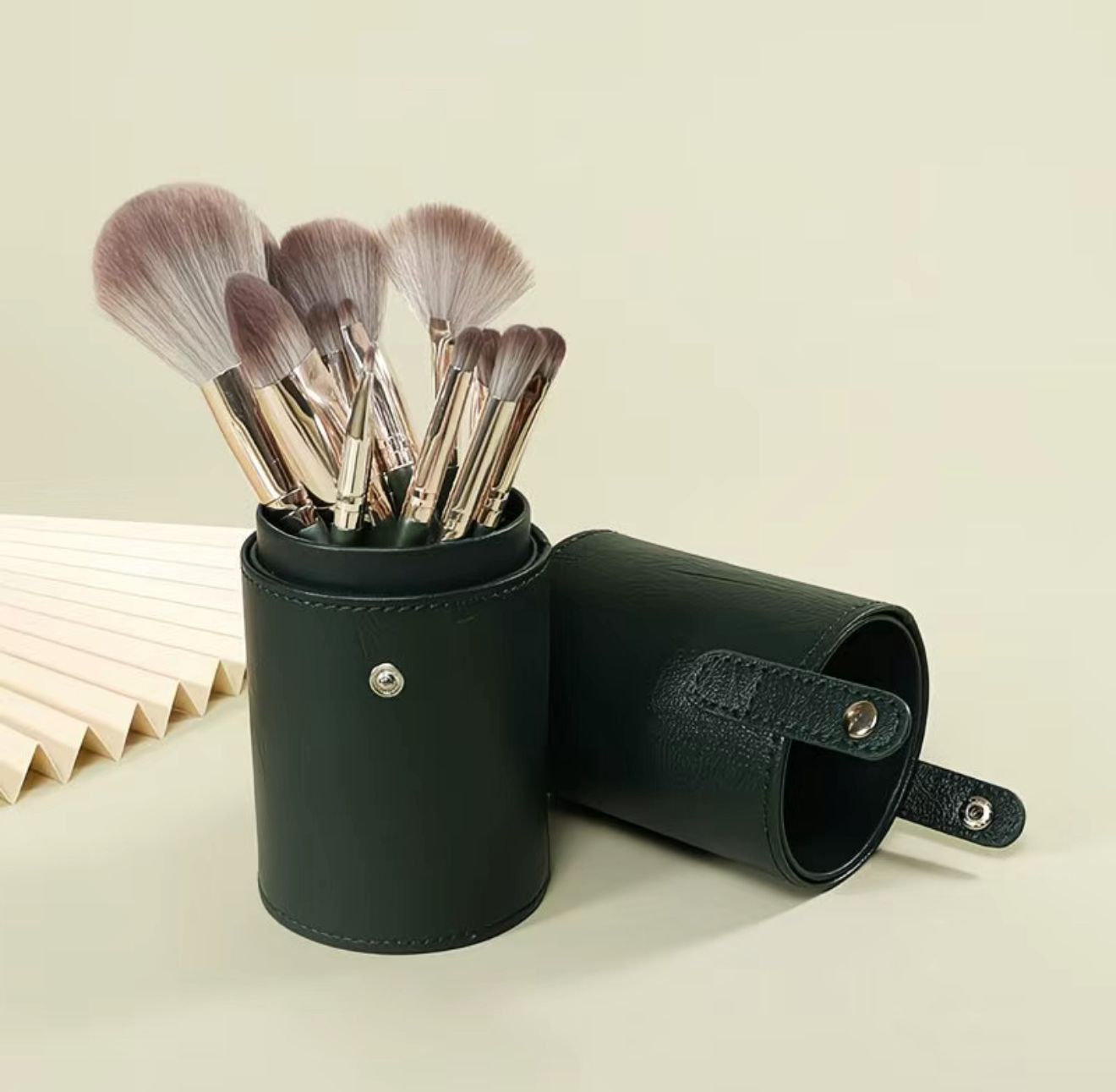 14-Piece Premium Makeup Brush Set with Soft Synthetic Bristles and Travel Pouch