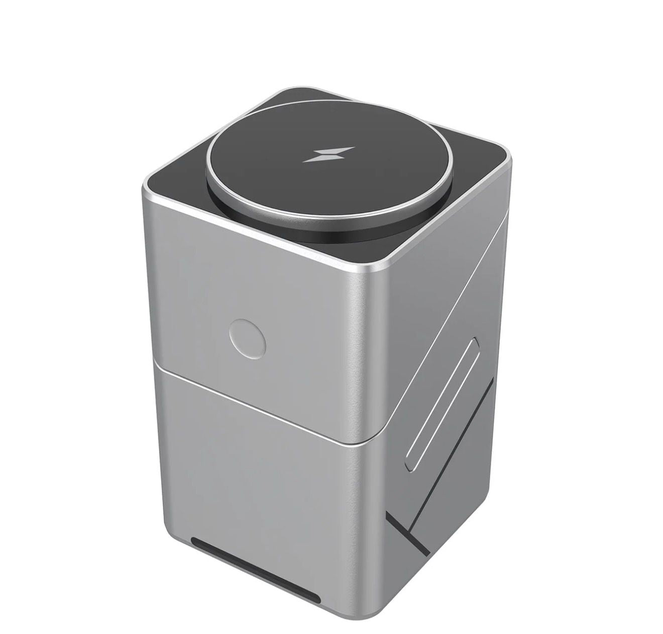 3-in-1 Wireless Charging Cube Power Station – 15W Fast Magnetic Charger with Auto-Rotation for iPhone, Apple Watch & AirPods