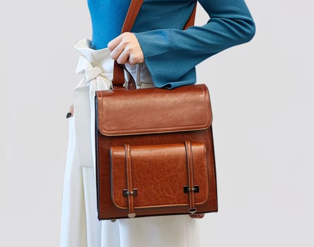 Business Backpack, Computer Backpack, Leather Shoulder Bag