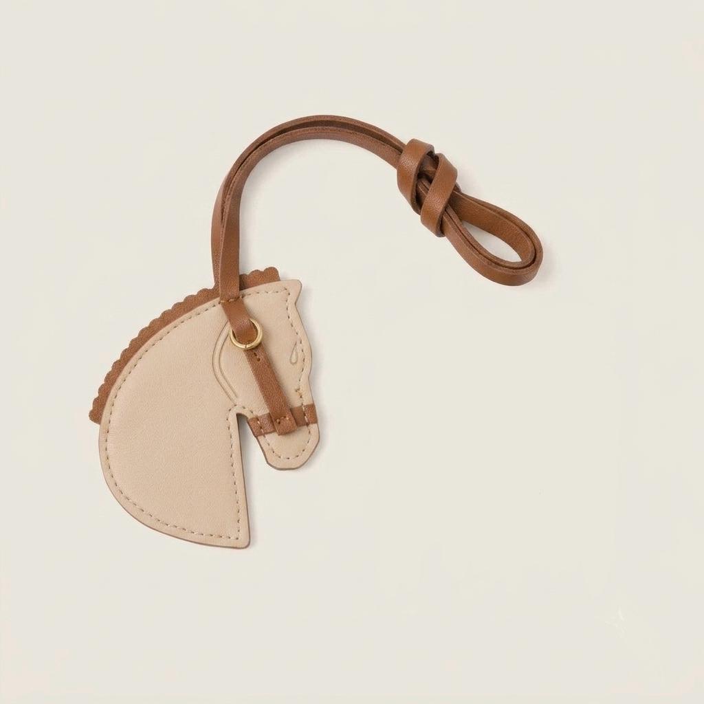 Equestrian Leather Horse Head Bag Charm & Keychain