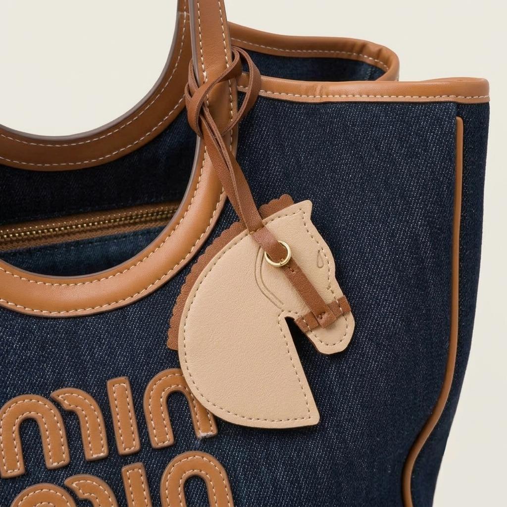 Equestrian Leather Horse Head Bag Charm & Keychain