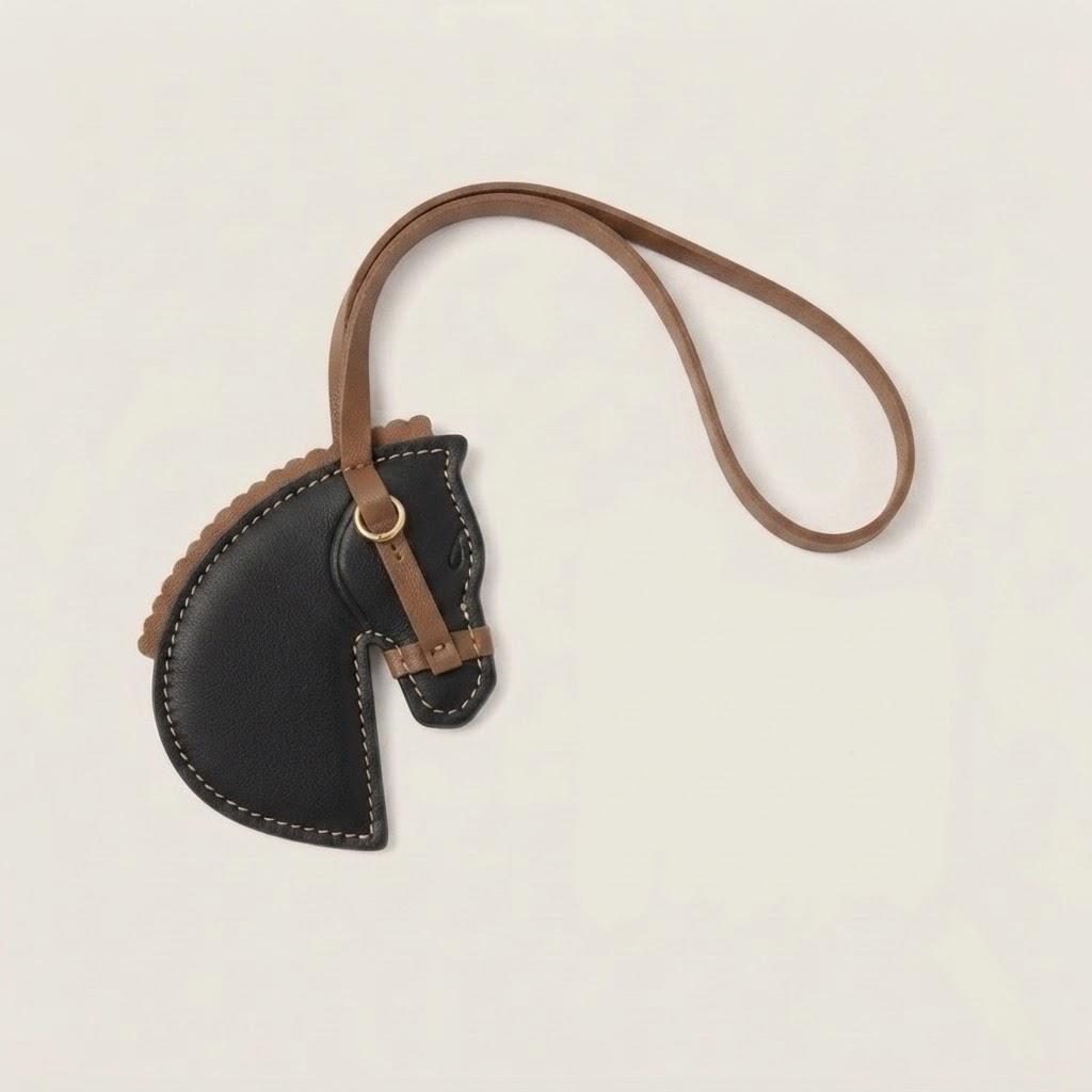 Equestrian Leather Horse Head Bag Charm & Keychain