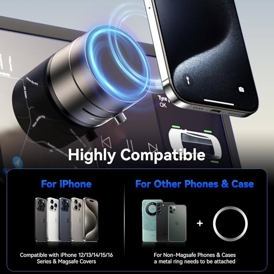 Vacuum Suction Magnetic Car Phone Holder