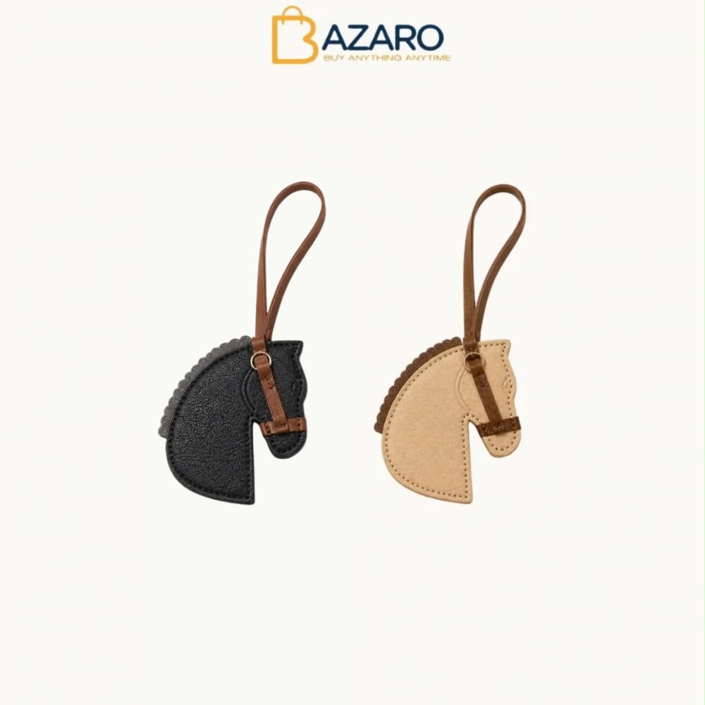 Equestrian Leather Horse Head Bag Charm & Keychain
