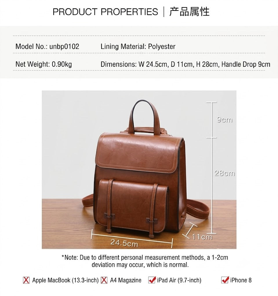 Business Backpack, Computer Backpack, Leather Shoulder Bag