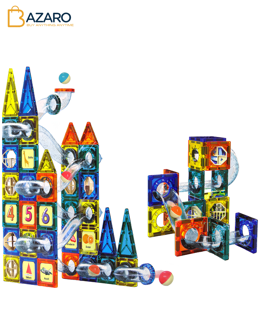 Magnetic Tiles Building Blocks Set, Large Magnet Building Blocks for Kids