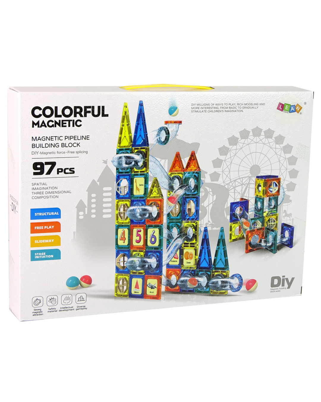 Magnetic Tiles Building Blocks Set, Large Magnet Building Blocks for Kids