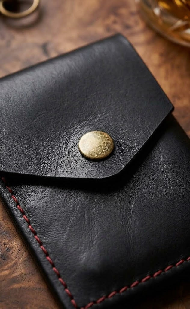 Eclipse Noir Double Fold | Handcrafted Leather Wallet