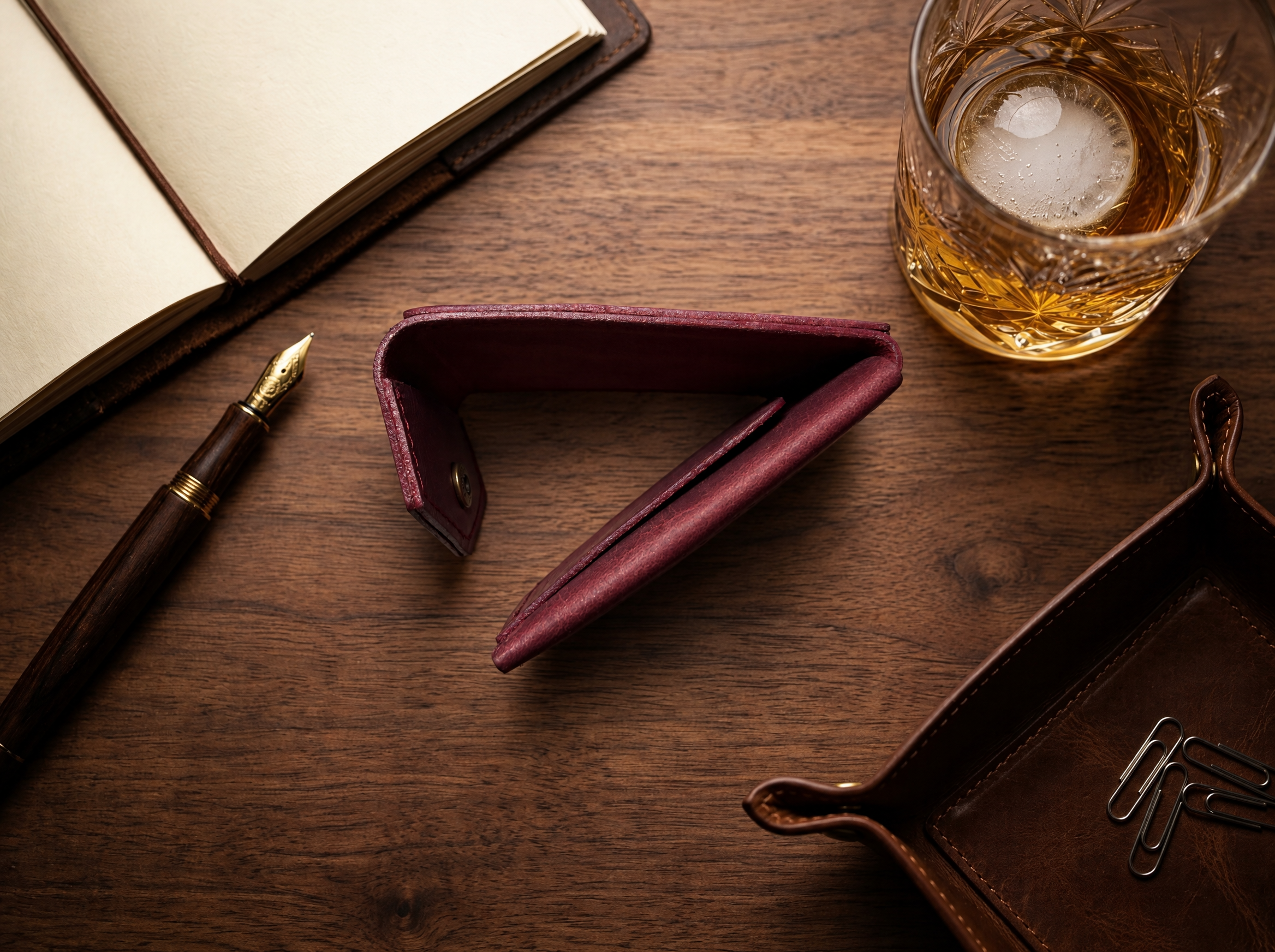 Crimson Crown  | Hand-Crafted Leather Wallet | Slim & Compact design