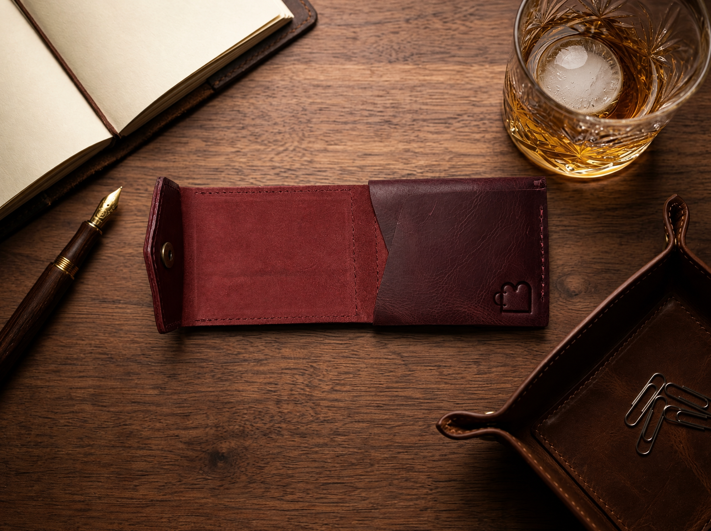 Crimson Crown  | Hand-Crafted Leather Wallet | Slim & Compact design