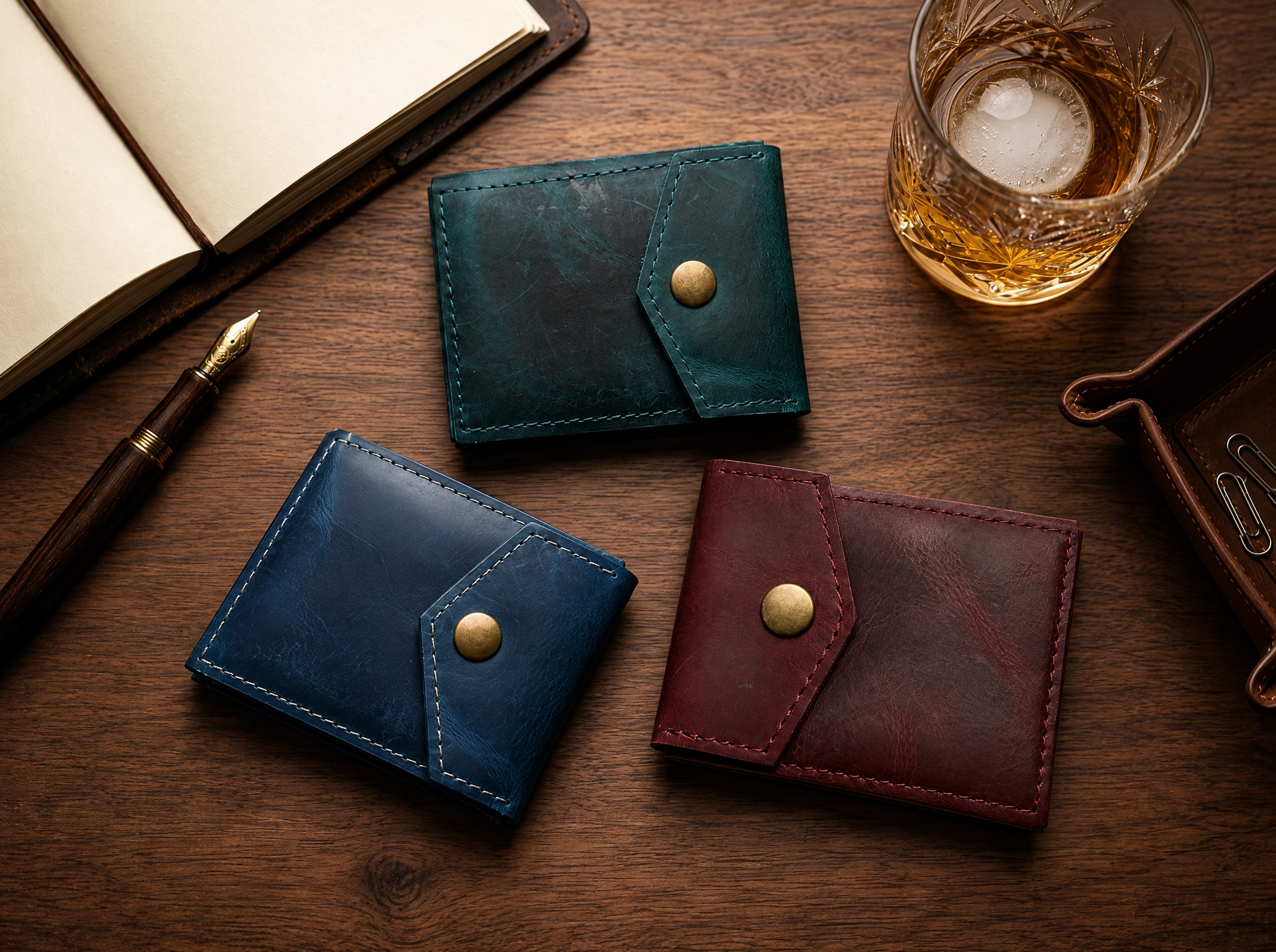 Crimson Crown  | Hand-Crafted Leather Wallet | Slim & Compact design
