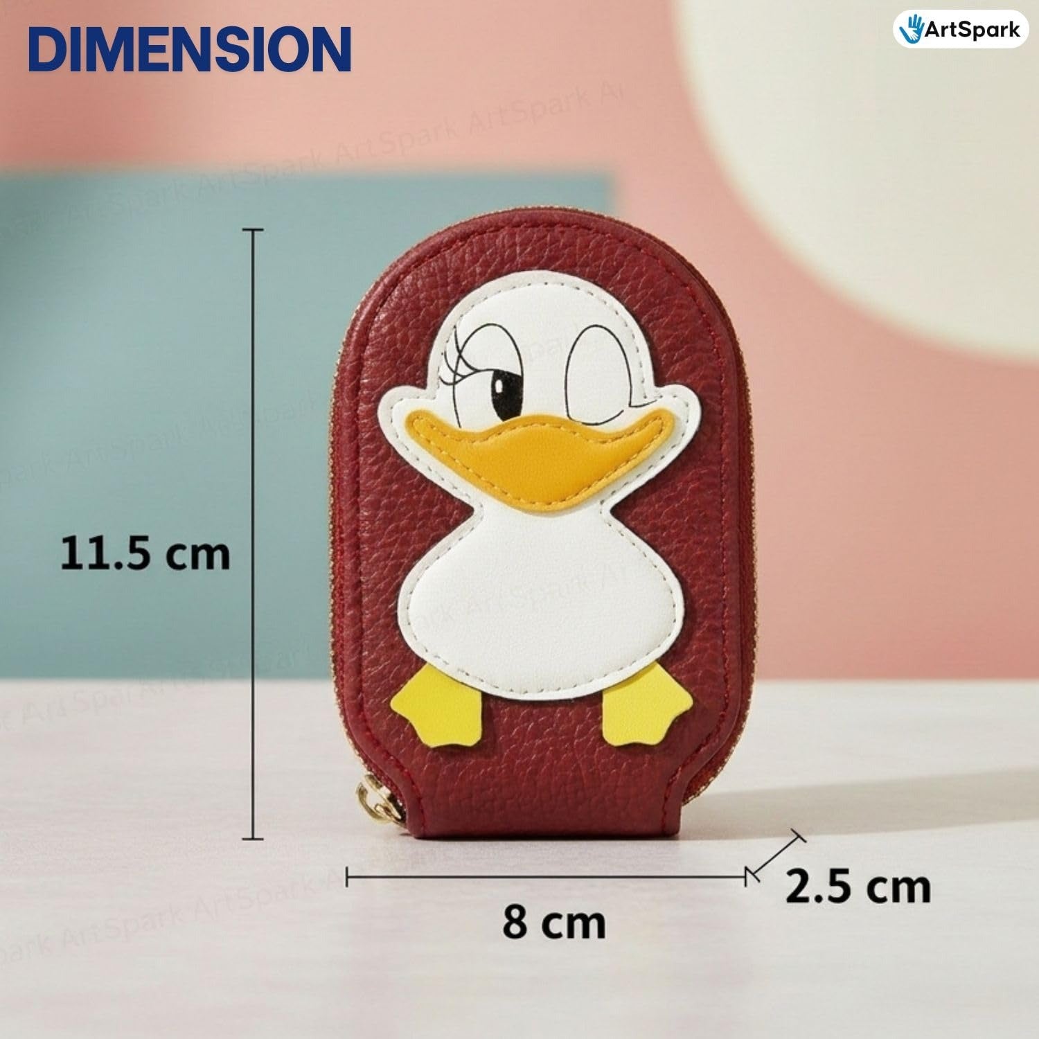 Card Holder – Cute Duck Theme Mini PU Leather Wallet for Kids & Women