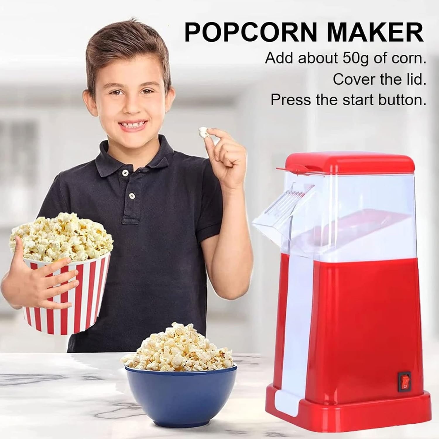 Retro Popcorn Maker, 1200W Retro Popcorn Machine