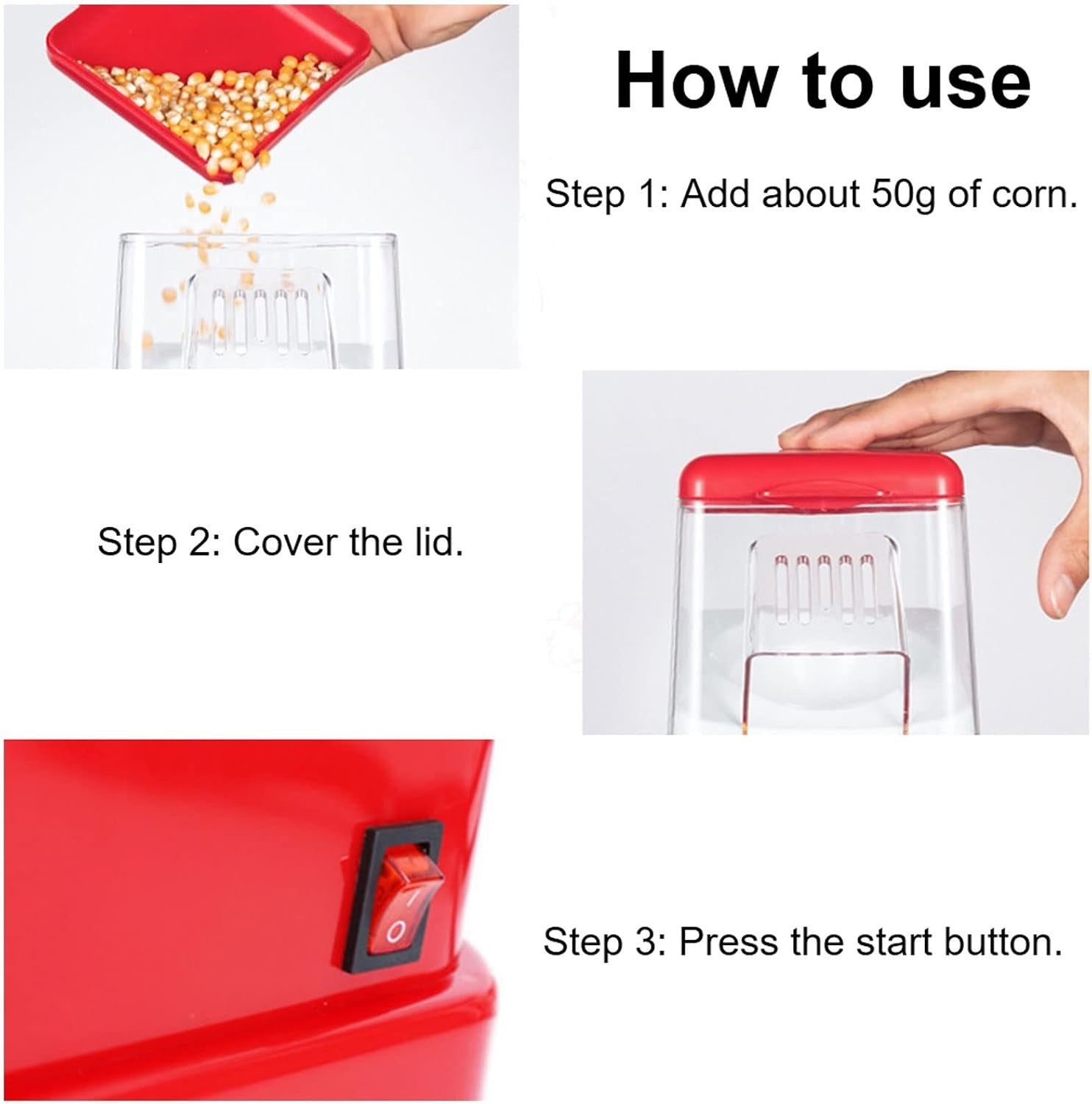 Retro Popcorn Maker, 1200W Retro Popcorn Machine