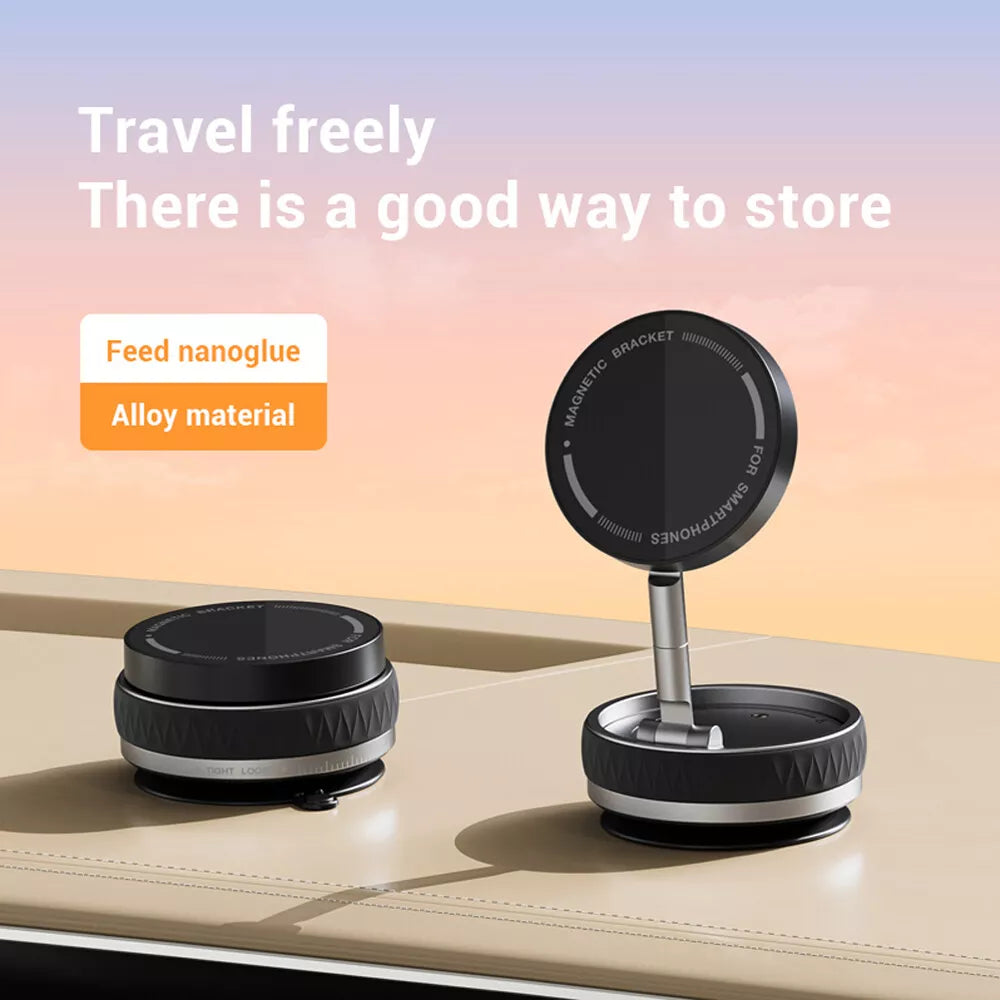 Magnetic Car Phone Holder,360°Adjustable Dashboard Mount with Mounting Pad, Compatible with All Mobile Phones Holder