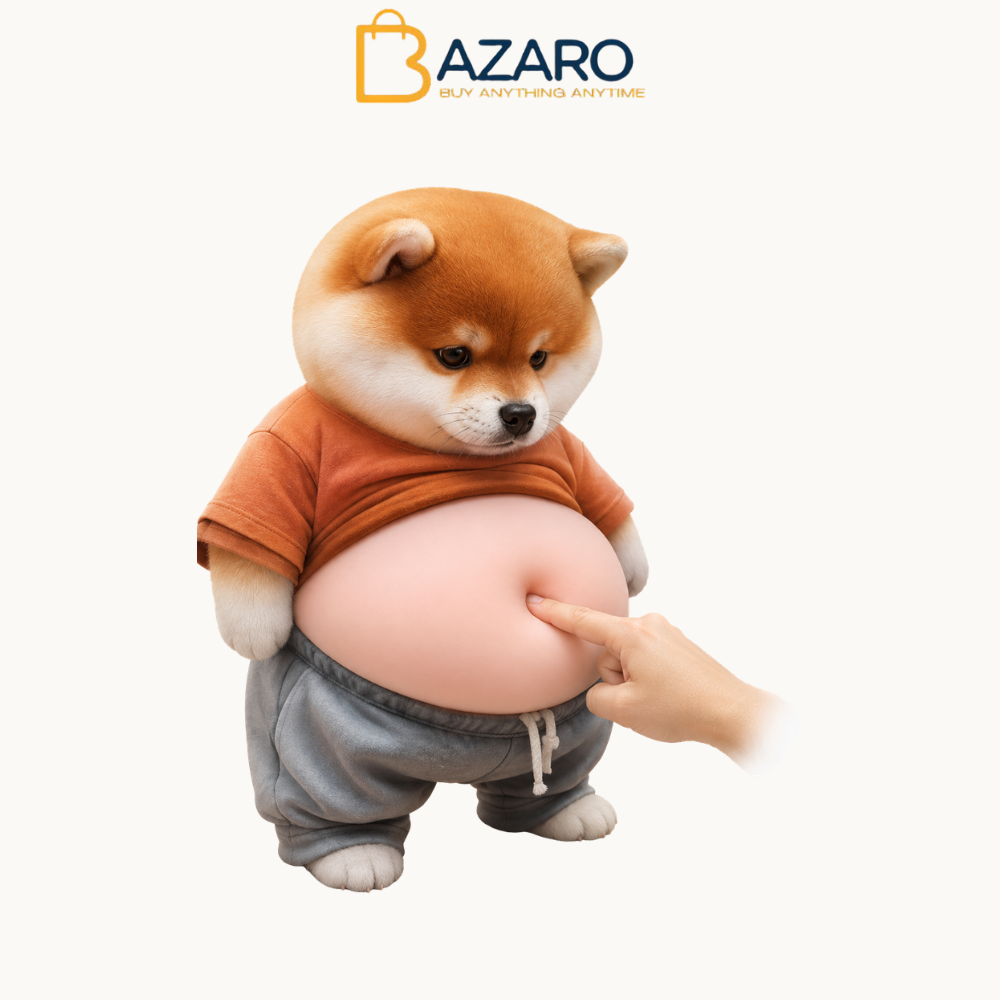3D Shiba Inu Dog Belly Sticker,Door Stopper Wall Protector