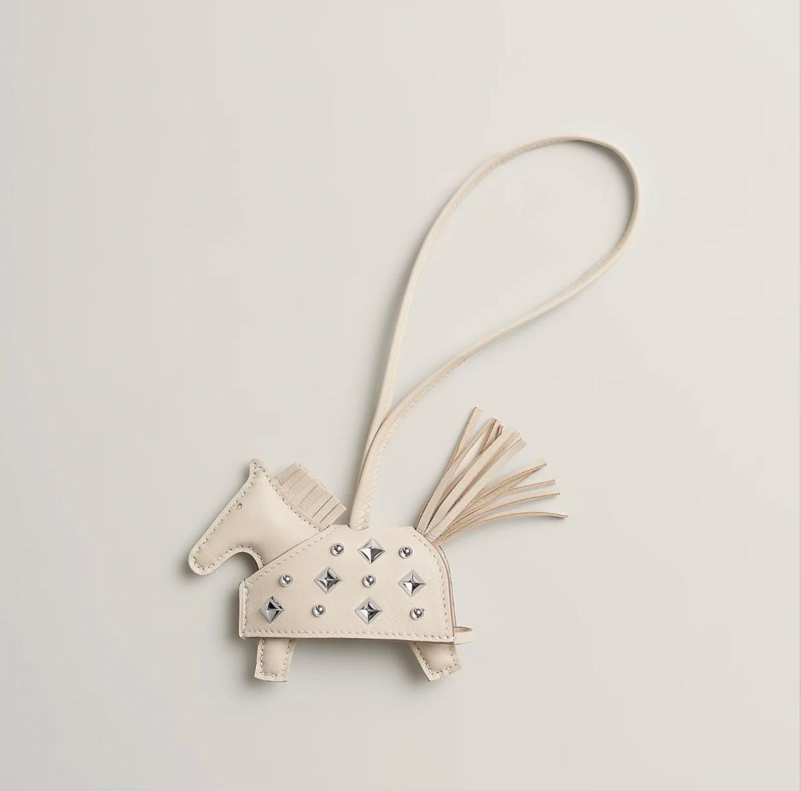 Studded Milo Leather Horse Bag Charm
