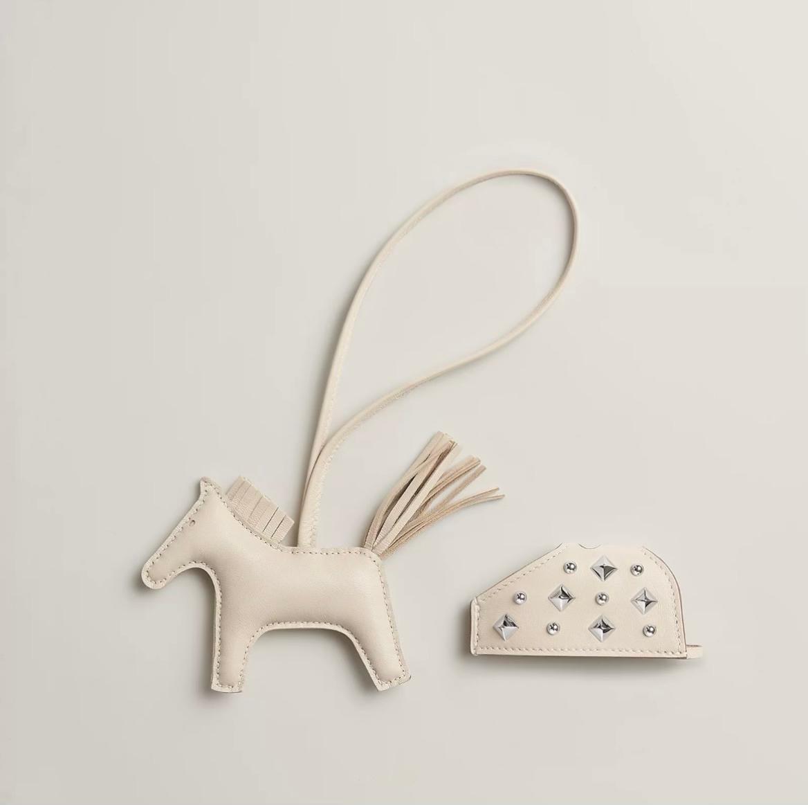 Studded Milo Leather Horse Bag Charm
